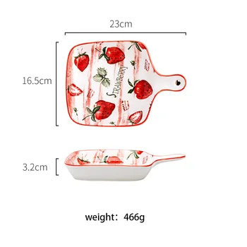 MDZF Augļu Modelis Laukumā Keramikas Cepšanas Panna Glazūru Cepšanas Paplāte Ar Rokturi Au Gratin Ēdiens, Salāti Plāksne Siltuma Izturīgs Bakeware