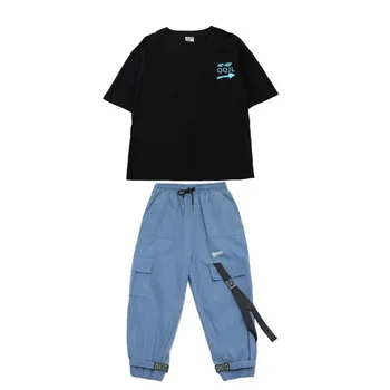 Meitenes Džeza Mūsdienu Deju Tērpi Brīvs T Taktiskās Kravas Bikses Bērniem, Zēniem Hip Hop Deju apģērbi Tērpiem, Skatuves Apģērbs
