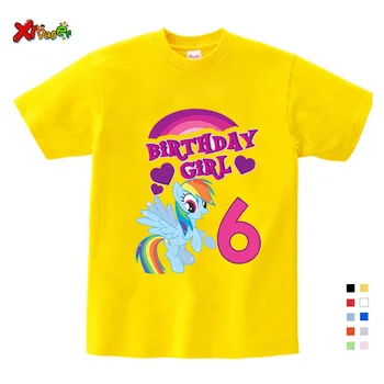 Meitenes, t kreklu Dzimšanas dienu pasūtījuma Bērni Zēni Meitenes Dzimšanas dienu, T-krekli Īsām Piedurknēm T Krekls 3 5 7 8 9Year Bērnu Apģērbu Puse