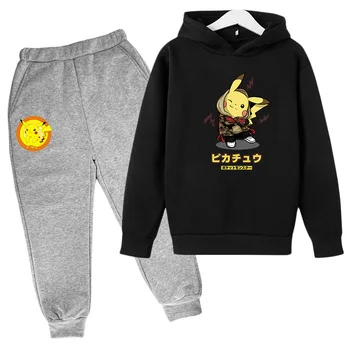 Meiteņu Drēbes Pokemon Bērniem, Hoodies Anime Sporta Krekli Zēnu Drēbes Pikachu Hoodies Zēni Skriešanas Apģērbs Bērniem Sporta Krekls Gadījuma