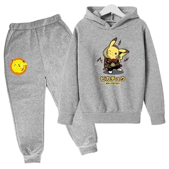 Meiteņu Drēbes Pokemon Bērniem, Hoodies Anime Sporta Krekli Zēnu Drēbes Pikachu Hoodies Zēni Skriešanas Apģērbs Bērniem Sporta Krekls Gadījuma