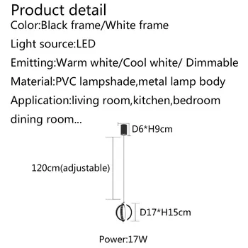 Melna Balta Kārtu LED Pendant Gaismas Ēdamistaba Dzīvojamā Istaba Gultas Gaismas Dekori Karājas Iekštelpu Apgaismojums Kulons Lampas 17w
