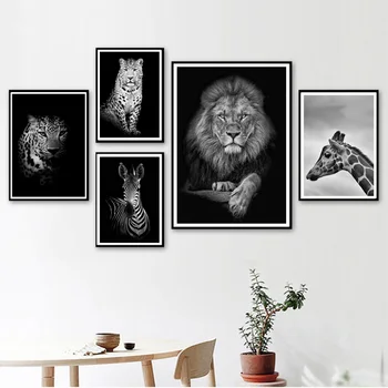 Melnā, Baltā Lauva, Zebra Leopards, Zilonis, Tīģeris Dimanta Krāsošana 5D DIY Dzīvnieku Izšuvumi Mozaīkas Cross Stitch Dzīvojamā Istaba Dekori
