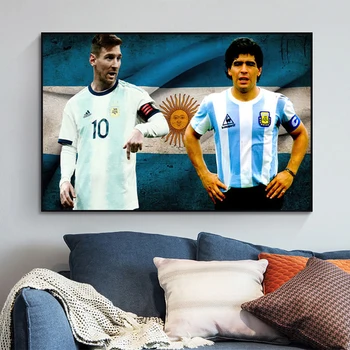 Messi un Djego Maradona Futbola Spēlētājs Mākslas Maradona, Plakātu un Izdrukāt uz Audekla Apgleznošana Sienu Mākslas Aina Dzīvojamā Istaba Dekori