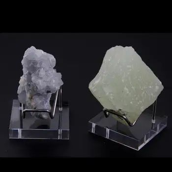 Metāla Grupu Akrila Bāzes Minerālu Displejs Stāvēt Turētāju Un Kristāla Minerālu Rūdas, Agate Ieži Akmeņu Kolekciju