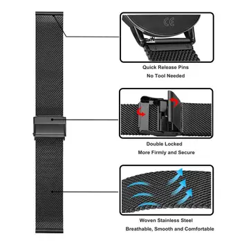Metāla, Nerūsējošā Tērauda Lentes Fitbit Otrādi Siksniņa Rokas Smart Aproce Fit Bitu Lite Fitbit Verse 2 Watchband Piederumi Correa