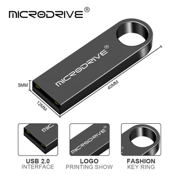 Metāla USB Flash Drive 64 gb thumbdrive 16GB Pendrive 8GB 32 gb Flash Atmiņas karti memory Stick 128gb ūdensizturīgs Pen Drive usb disku auto