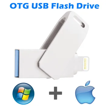 Metāla USB Flash Drive ipad un iphone 13 12 11 X 9 8 7 6 5s se OTG Pendrive 16gb 32gb 64gb, 128gb atmiņas karti memory stick ios un 256 gb 512g