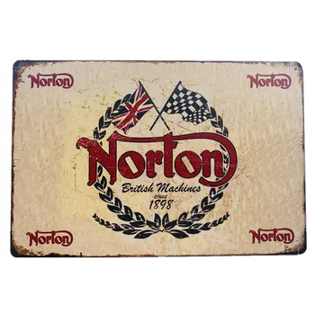 Metāla Zīmes Norton Motociklu Sacensības Plāksne Vintage Mākslas Glezniecības Plāksnes Pub Bārā Garāža, Veikals, Mājas Dekoru