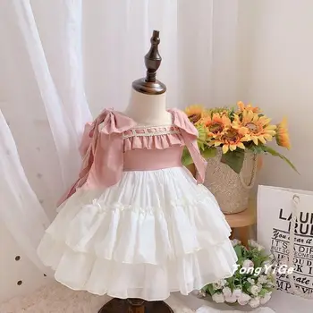 Miayii Bērnu Apģērbu Spāņu Vintage Lolita Bumbu Kleita Bez Piedurknēm Loku Gudrs Dzimšanas Dienas Svinības, Lieldienu Eid Princese Kleita Meitenēm A61
