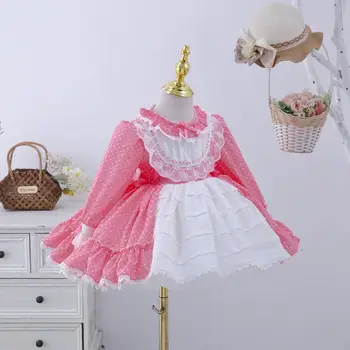 Miayii Bērnu Apģērbu Spāņu Vintage Lolita Turcija Bumbu Tērpu Mežģīnes Priekšgala Dzimšanas Dienas Svinības, Lieldienu Princese Kleita Meitenēm A85
