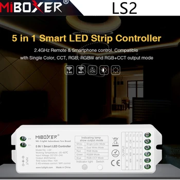 Miboxer 2.4 G Bezvadu LS2 5 IN 1 Smart Led Kontrolieris Par Vienu krāsu KMT RGB RGBW RGBWW RGB+PKT Kontrolieris LED Strip Gaismas