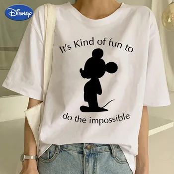 Mickey Mouse T Krekls Sievietēm Vairumtirdzniecības Apģērbu Modes Disney Krekli Vasaras Top 90S Balts ar Īsām Piedurknēm Eiropas Ielu Ikdienas