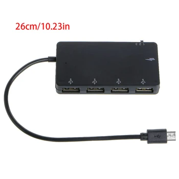 Micro USB OTG 4 Port Hub Jauda Uzlādes Adaptera Kabelis Viedtālruni, Planšetdatoru