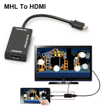 Micro usb uz HDMI-saderīgam adaptera kabeli mirco usb uz hdmi augstas izšķirtspējas pārveidošanas kabeļu mobilo skatīties TV