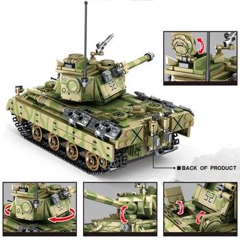 Militāro WW2 Marder Panther Galvenais Kaujas Tanks Modeli, Celtniecības Bloki Ar Armijas Solider Skaitļi Panzer Ieroci Ķieģeļi Rotaļlietas Bērniem