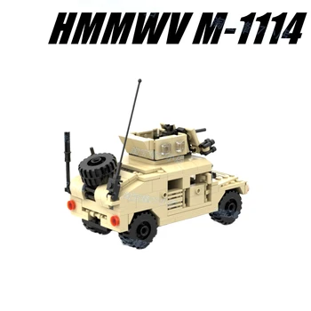 Militārā transportlīdzekļa Cisternas komplekti ww2 humvees mašīnas modeli km celtniecības bloki, ķieģeļu M-1114 2. pasaules kara ii 1 radītājs bruņumašīnu
