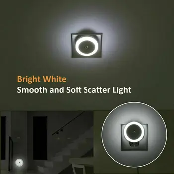Mini ES MUMS Plug Nakts gaismas Lampa Bezvadu Jauki Sensora Apgaismojums Bērniem Bērnu Dzīvojamā Istaba Guļamistaba Gaismas