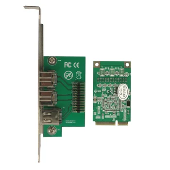 Mini PCI-e, lai IEEE 1394 Kontrollera Karti Combo 1x 1394A 6Pin & 2x 1394B 9Pin Adapteris Firewire 800 Noņemams Datoru, DATORA