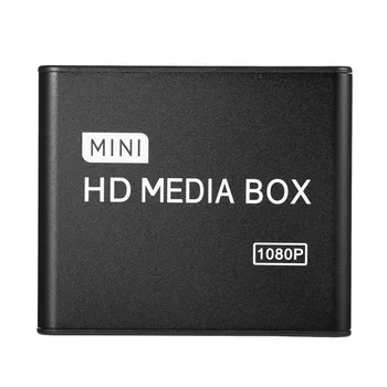 Mini Pilnu 1080p HD Media Player Lodziņā MPEG/MKV/H. 264 HDMI, AV, USB + Tālvadības pulti Atbalsta MKV / RM-SD / USB / SDHC / MMC HDD, HDMI