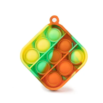 Mini Pop To Push Fidget Rotaļlietas Gredzenu Keychain Pieaugušajiem Bērniem, Squishy Stresa Autismu Izspiest Rotaļlietas Gudrs Popit Keyholder Dāvanas