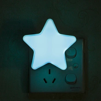 Mini Star LED Nakts Gaisma AC110/220V Pulg-Sienas Kontaktligzda, Gultas Lampa, ES/ASV Gaismas Sensors Kontroles Jaunums Bērniem Nakts Lampas B