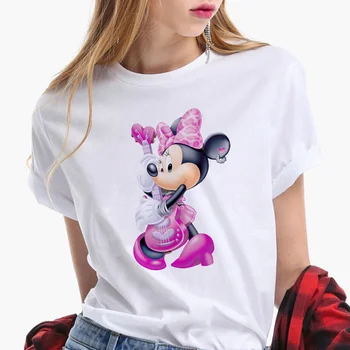 Minnie sniegbaltīte Smieklīgi, T Krekli, Sieviešu Jauns Mānīšanās Meitenes, T Krekli Drukāt Disney T Krekls Harajuku Karikatūra Zaudēt Balts O-veida kakla t-veida