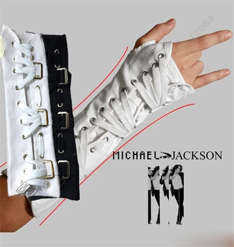 MJ Michael Jackson Baltā un Melnā Armbrace Ievārījums Melna Balta SLIKTI Balto Cimdu Puses Piedurknēm Cosplay Imitācija Siample Stila Prop