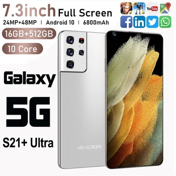 Mobilais Galaxy S21+ Ultra Smart tālrunis 6800mAh 7.3