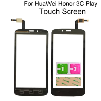 Mobilo Touch Screen Panelis Digitizer Par Huawei Honor 3C Spēlēt Holly 3g HOL-U10 HOL-U19 Objektīvu Sensora Instrumenti, 3M Līmes