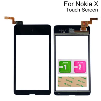 Mobilo Touch Screen Panelis Nokia X Touch Screen Sensoru Digitizer Nokia X Dual SIM RM-980 Instrumenti, 3M Līmes