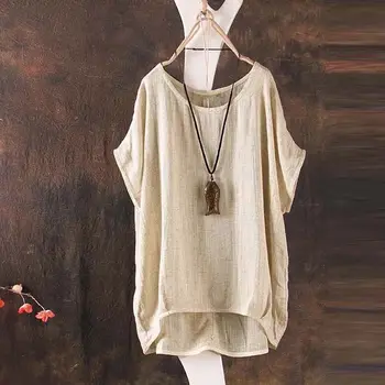 Moderns Sieviešu apģērbu cietā īsām piedurknēm apaļu kakla Vasaras T-Krekli, džemperi Gadījuma Vienkāršā Zaudēt Asimetriski Topi vienu gabalu