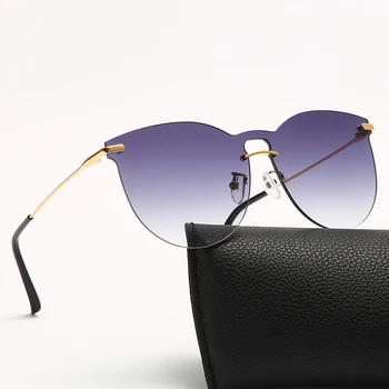 Modes bez apmales Brilles Luksusa Zīmolu Dizaina Sievietes Lielgabarīta Metāla, Saules brilles UV400 Toņos Briļļu oculos de sol