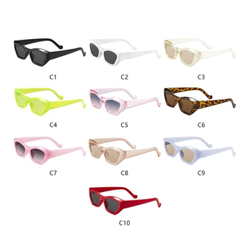 Modes Cat Eye Nelegālo Saulesbrilles Sieviešu Ir 2021. Vintage Skaidrs, Konfektes Krāsu Briļļu Vīriešiem Trending Daudzstūris, Saules Brilles Toņos UV400