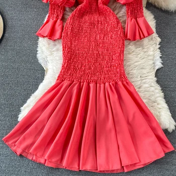 Modes Elegants Cieta Nāriņa Kleita Sievietēm Pavasara Vasaras Puff Piedurknēm Bodycon Vestidos Sieviešu Puse Drēbes Ir 2021. Jaunas