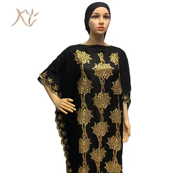 Modes Jaunas Ielidošanas Āfrikas Ziedu Izšuvumi Dresse Ar Šalli Liela Izmēra Sieviešu Musulmaņu Sequin Izšuvumi Ilgi Melnā Dāma Drēbes