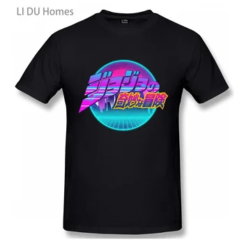 Modes Jojo Dīvaino Piedzīvojumu Krekls Vīriešiem Īsām Piedurknēm Retrowave Neona T krekls Vasaras T-krekls ar Īsām Piedurknēm T Tee Top Dāvana