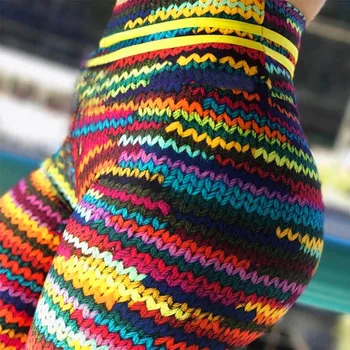 Modes Krāsu 3D Drukāšanas Sieviešu Zeķes Pavasarim Poliestera Augsts Viduklis, Garas Bikses Sākotnējā Adīt Fitnesa Stulpiņi 