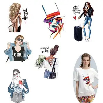 Modes Meitene Dzelzs-par pārvietošanu, Apģērbu Aplikācijas Piederumi Dekori Termo Uzlīmes uz Apģērbu Siltuma Pārneses Apģērbu Aplikācijas