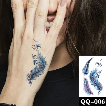 Modes Pagaidu Tetovējumu Uzlīmes, Akvarelis, Spalvas Krāsu Norīt Tetovējumiem Ūdensizturīgs Roka Roku Body Art Sexy Viltus Tatoos Sievietēm
