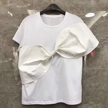 Modes Priekšgala Dizains, T-krekli 2021. gada Vasarā Gadījuma Sieviešu T-krekli ar Īsām Piedurknēm korejiešu, Japāņu Vienkāršā t-veida Topi, Melna Balta