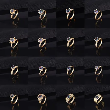 Modes Rotaslietas Princese Samazināt Krāsu Cirkonija Zelta Gredzeni Sievietēm Solījums Kāzu Iesaistīšanās Gards Luksusa Labāko Piederumi