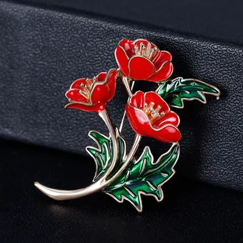 Modes Rotaslietas Rhinestone Emaljas Ziedu Broša Magoņu Neļķu Ņieburs Ņieburs Visu Maču, Apģērbu Dekorēšana Kāzām