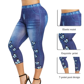 Modes Vasaras Garās Zeķes Sievietēm Augsta Vidukļa Modes Iespiesti Slim Pencil Gadījuma Bikses 2020. Gadam, Liela Izmēra Sieviešu Pantalones Plus Lieluma
