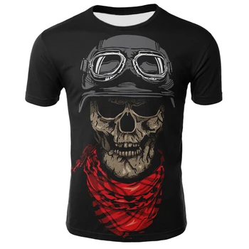 Modes Vasaras T-Krekls Vīriešiem ir 2021. 3D Galvaskausa Drukāšanas Vīriešu T-Krekls Elpojošs Streetwear Līmēšana Druka T Kreklu apdruka Vīriešu Izmērs XXS-6XL