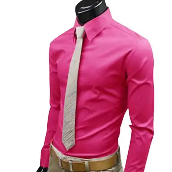 Modes Vīriešiem, Krekli vienkrāsainu Visu maču ar garām Piedurknēm Pogas uz Leju Krekls Slim Formālas Biznesa Top Vīriešu Apģērbu рубашка 2021