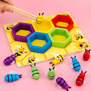 Montessori bērnu Skavas, Bišu Stropu Spēles Valdes Bērniem Pacelt Ķert Rotaļlietas, Attīstības Dāvanas Krāsu Izziņas Izglītība