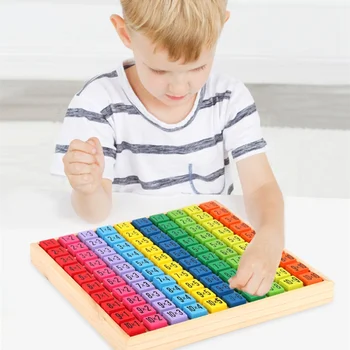 Montessori Matemātikas Aritmētisko Rotaļlietas 99 Pavairošana Koka Celtniecības Bloki Bērnu Izglītības Rotaļlietas Bērniem Mācību līdzekļi