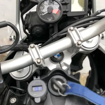 Motocikls Ātri Uzlādēt 3.0 Dual Auto USB Lādētāja Adapteri Plug Socket piepīpētāja Displejs BMW F800GS R1250GS R1200GS