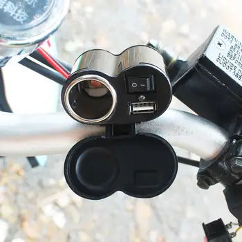Motociklu 12V Cigarešu Šķiltavas Ūdensizturīgs Jauda Lādētājs USB Pieslēgvietu Komplektu Piegāde